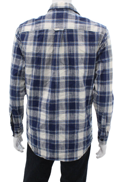 Pendleton Mens Plaid Button-Front Shirt Blue Size M