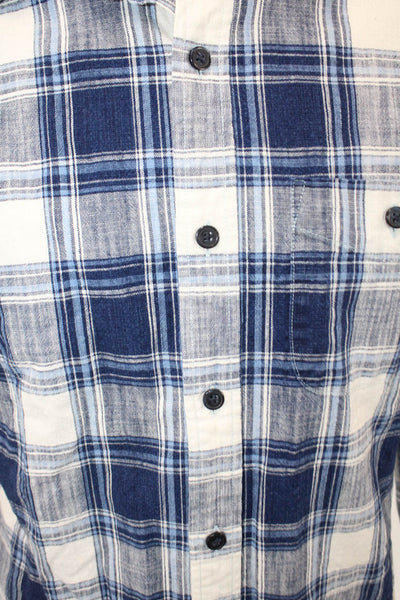 Pendleton Mens Plaid Button-Front Shirt Blue Size M