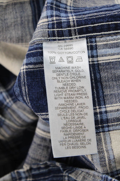Pendleton Mens Plaid Button-Front Shirt Blue Size M