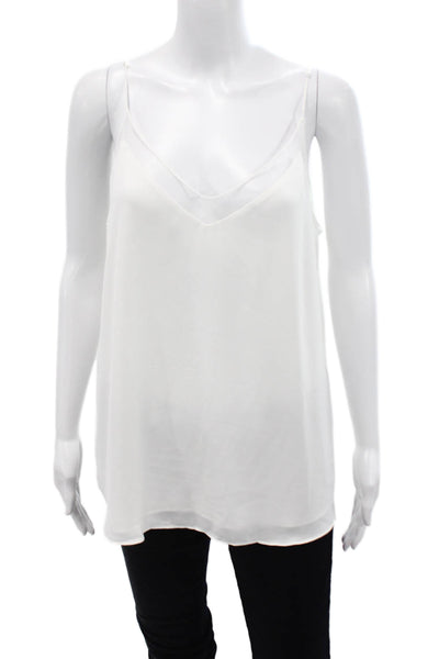 Babaton Womens V-Neck Tank Top White Size L