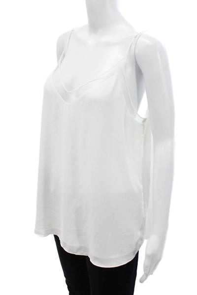 Babaton Womens V-Neck Tank Top White Size L