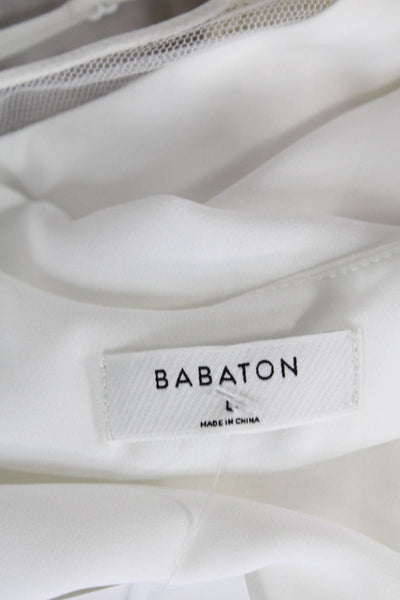 Babaton Womens V-Neck Tank Top White Size L