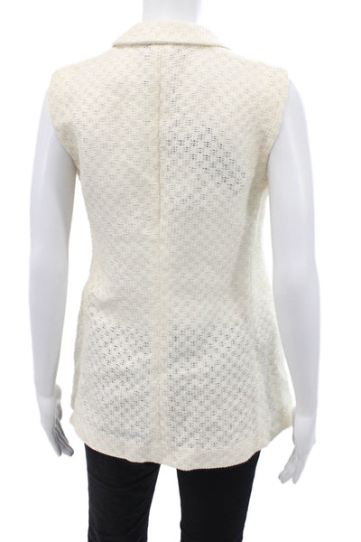 Piazza Sempione Womens Long Blazer Cream Size 40