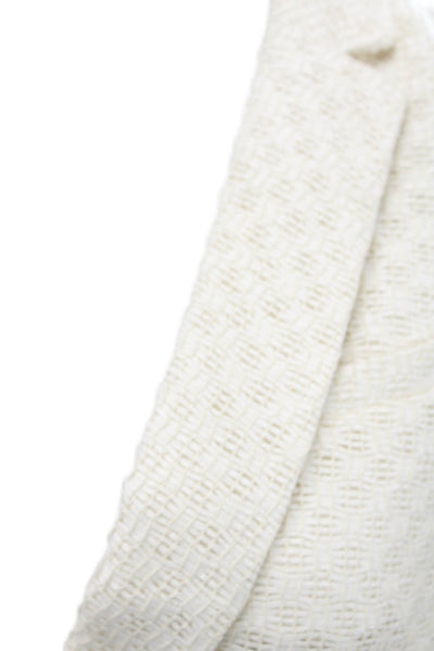 Piazza Sempione Womens Long Blazer Cream Size 40