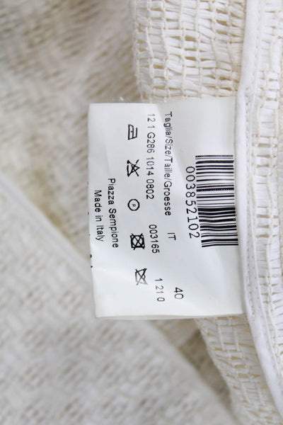 Piazza Sempione Womens Long Blazer Cream Size 40