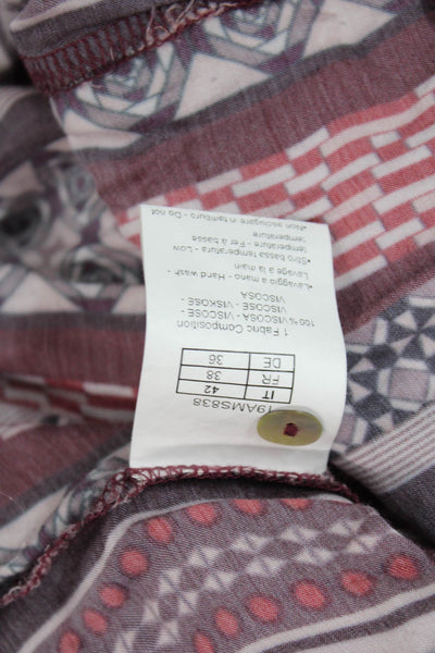 Anna Seravalli Womens Abstract Print Button Collared Shift Dress Red Size EUR 42