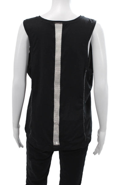 Athleta Womens Sleeveless Round Neck Casual Tank Top Black Size L