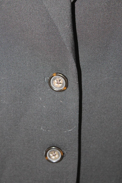 Banana Republic Womens Textured Lined Button Blazer Black Size 14