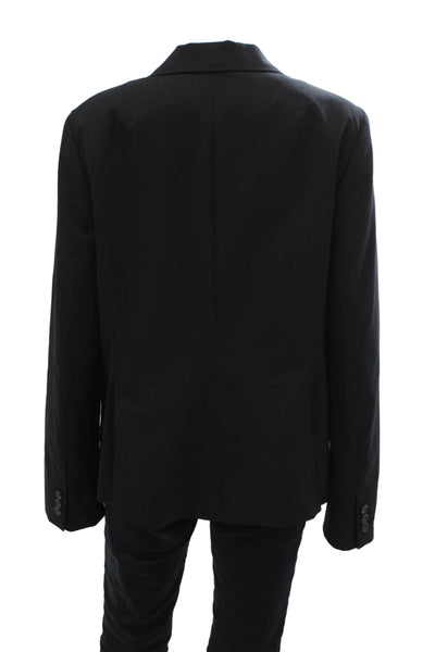 Banana Republic Womens Textured Lined Button Blazer Black Size 14