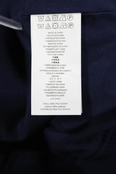 Michael Michael Kors Womens Textured Full Zip Long Sleeve Sweater Navy Size XL