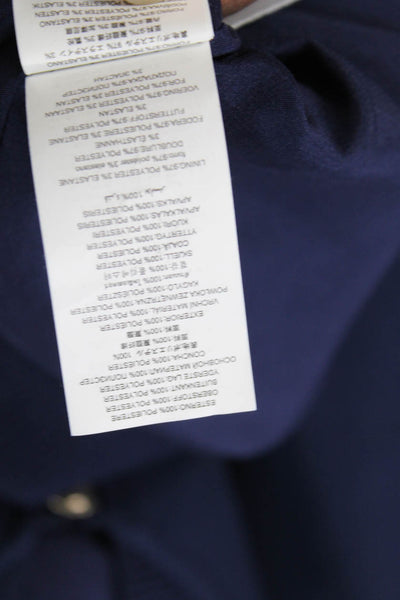 Michael Michael Kors Womens Textured Full Zip Long Sleeve Sweater Navy Size XL