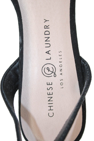 Chinese Laundry Womens Ankle Strap Block Heels Shoes Black Size 9M