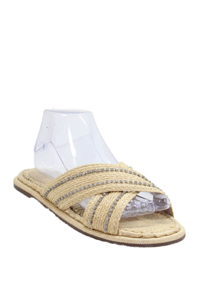 Schutz Womens Slide-On Sandals Beige Size 9