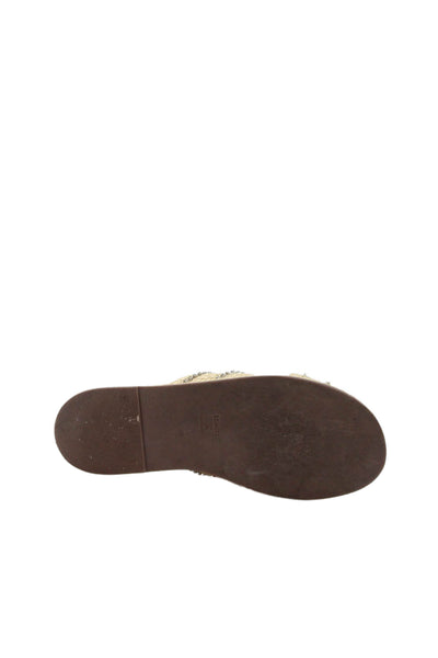 Schutz Womens Slide-On Sandals Beige Size 9