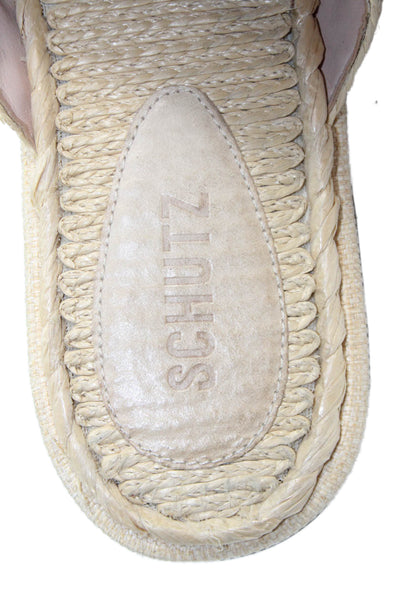Schutz Womens Slide-On Sandals Beige Size 9