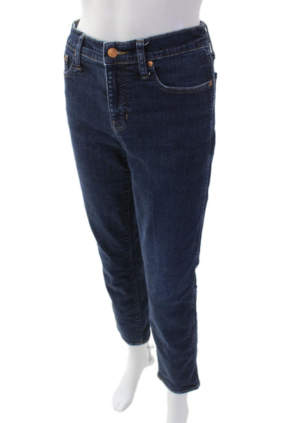 J Crew Womens Ankle Straight Dark Blue Mid-Rise Jeans Size 29
