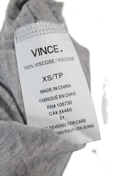 Vince Womens Contrast Round Neck Short Sleeve T-Shirt Gray White Size XS