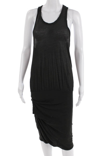 Standard James Perse Womens Cotton Drop Waist Midi Dress Dark Green Size 1