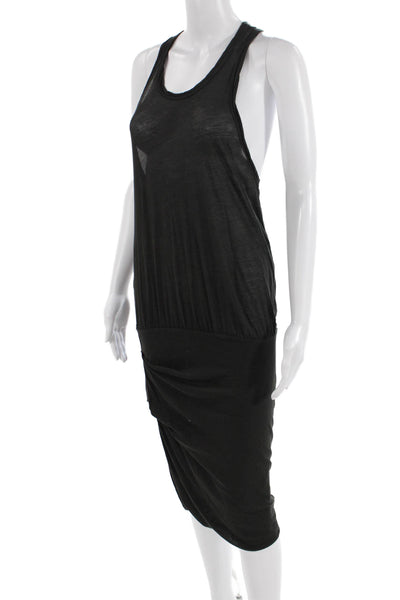 Standard James Perse Womens Cotton Drop Waist Midi Dress Dark Green Size 1