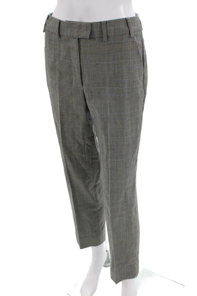 Cefinn Womens Plaid Single Button High Rise Pant Suit Black Blue Wool Size 2