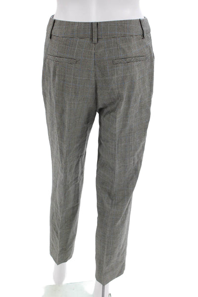 Cefinn Womens Plaid Single Button High Rise Pant Suit Black Blue Wool Size 2