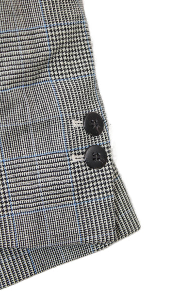Cefinn Womens Plaid Single Button High Rise Pant Suit Black Blue Wool Size 2
