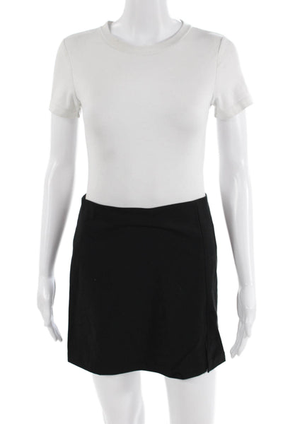 Sunday Best Womens Front Slit Back Zipper Mini Skirt Black Size 4