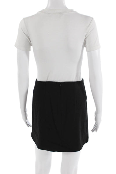 Sunday Best Womens Front Slit Back Zipper Mini Skirt Black Size 4