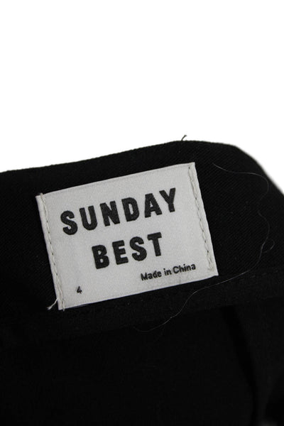 Sunday Best Womens Front Slit Back Zipper Mini Skirt Black Size 4