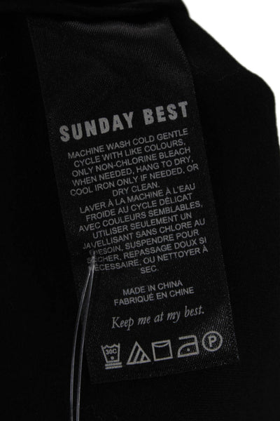 Sunday Best Womens Front Slit Back Zipper Mini Skirt Black Size 4