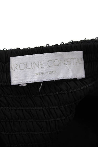 Caroline Constas Womens Sequined Strapless A Line Mini Dress Black Size Small