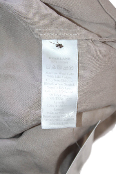 Everlane Womens Button Front Short Sleeve Collared Shirt Brown Size Medium