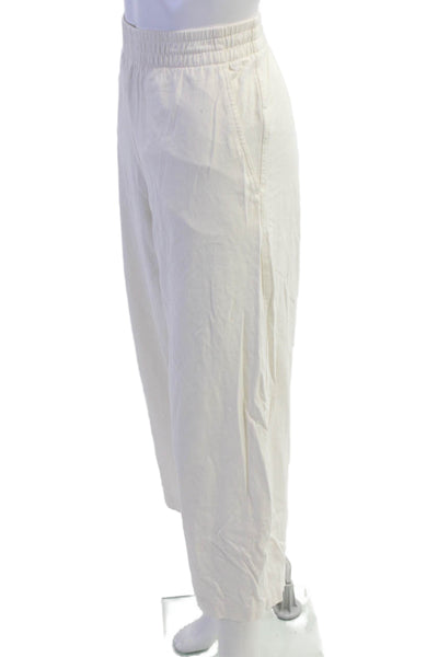 Everlane Womens Elastic Waistband High Rise Straight Leg Pants White Size Small