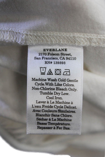 Everlane Womens Elastic Waistband High Rise Straight Leg Pants White Size Small
