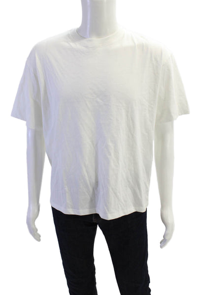 ATM Mens Short Sleeve Crew Neck Tee Shirt White Cotton Size XS/S