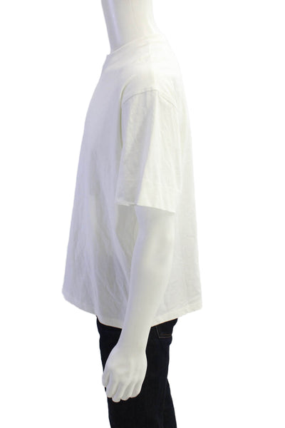 ATM Mens Short Sleeve Crew Neck Tee Shirt White Cotton Size XS/S