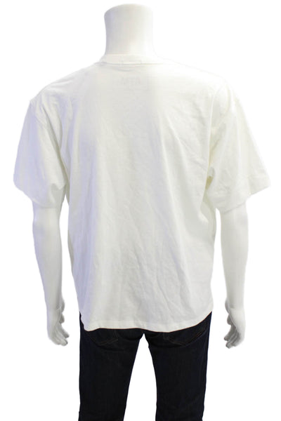 ATM Mens Short Sleeve Crew Neck Tee Shirt White Cotton Size XS/S