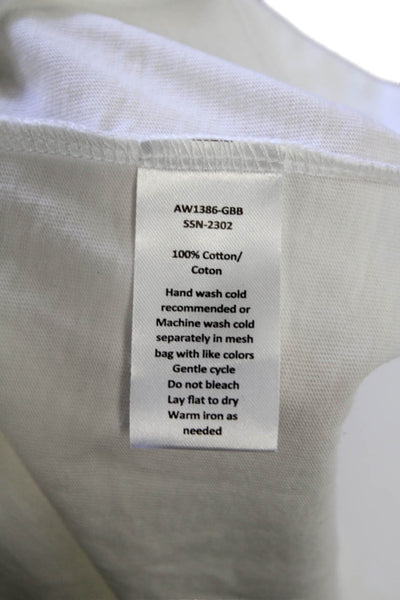 ATM Mens Short Sleeve Crew Neck Tee Shirt White Cotton Size XS/S