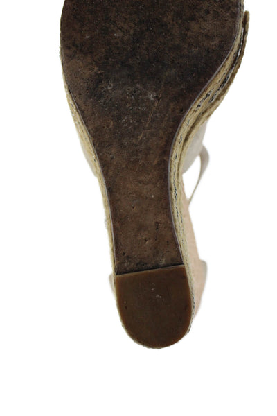 Brian Atwood Womens Espadrille Wedge Heels Ankle Strap Shoes Brown Size 9