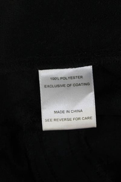 Lucy Paris Women's Paperbag Waist Faux Leather Straight Leg Pants Black Size XS