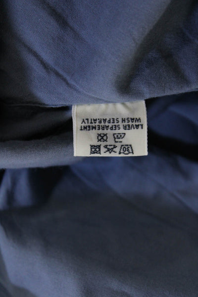 Hartford Womens Slim Fit Button Down Shirt Blue Cotton Size Small