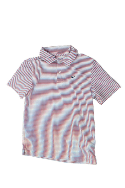 Vineyard Vines Boys Short Sleeves Basic Polo Shirt Striped Size 12