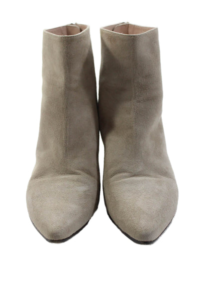 Stuart Weitzman Womens Suede Cone Heels Side Zipped Ankle Booties Size 9