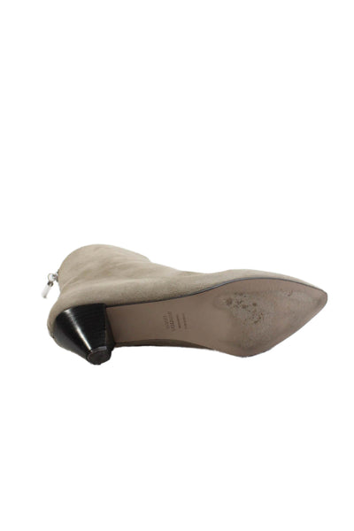 Stuart Weitzman Womens Suede Cone Heels Side Zipped Ankle Booties Size 9