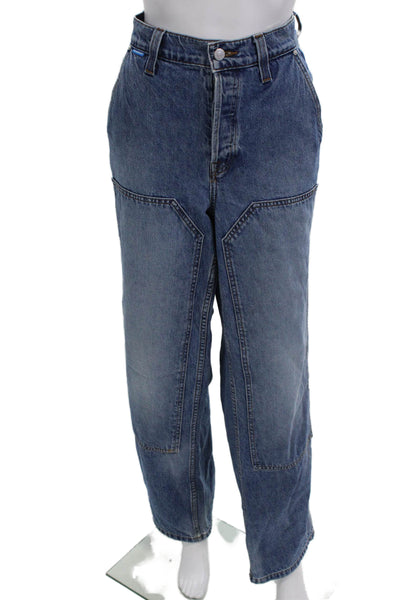 Cotton Citizen Unisex Wide-Leg Jeans Blue Mid Rise 28in Inseam Size 25