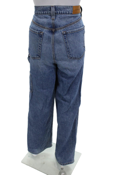 Cotton Citizen Unisex Wide-Leg Jeans Blue Mid Rise 28in Inseam Size 25