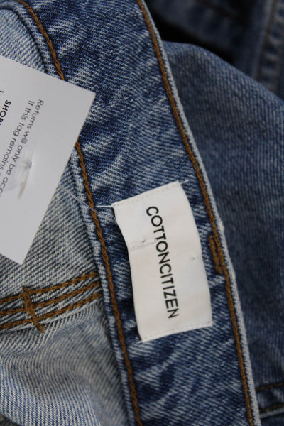 Cotton Citizen Unisex Wide-Leg Jeans Blue Mid Rise 28in Inseam Size 25