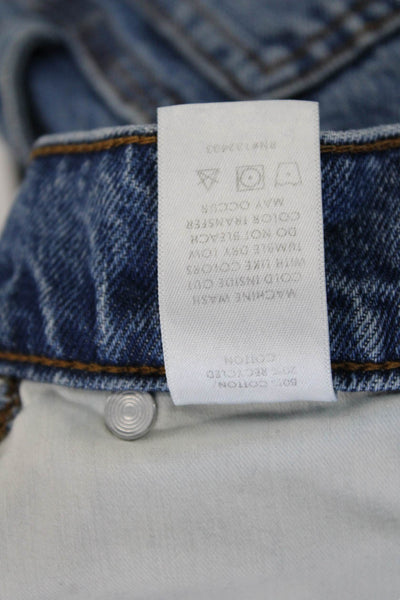 Cotton Citizen Unisex Wide-Leg Jeans Blue Mid Rise 28in Inseam Size 25