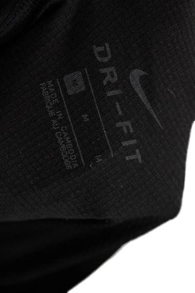 Nike Womens Textured Drawstring Mini Shorts Black Size M
