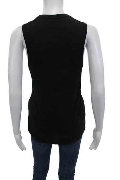 Nike Womens Textured Scoop Neck Sleeveless Tank Top Black Size S